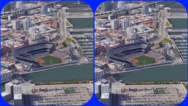US San Francisco, Oracle Park;AT&T Park 3D VR Stereogram Magic eye, 3D SBS, Google Earth, 매직아이 смотреть онлайн