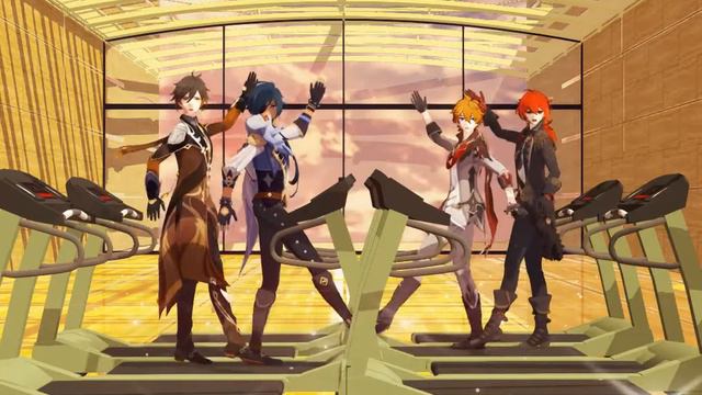 【Genshin Impact MMD】 Here It Goes Again 『Diluc, Childe, Kaeya, Zhongli』