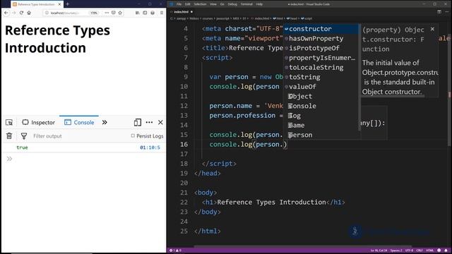 Javascript Introduction to Reference Types Explained in Tamil смотреть онлайн
