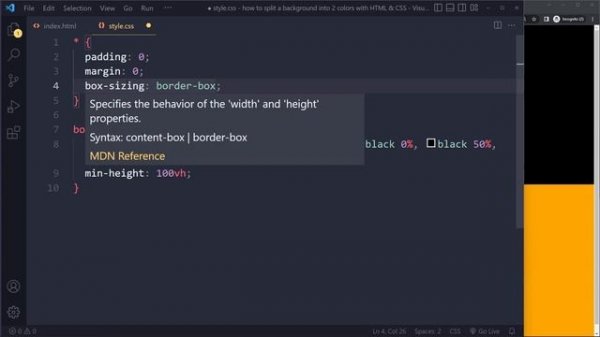 How to Split a Background into 2 Colors with HTML & CSS