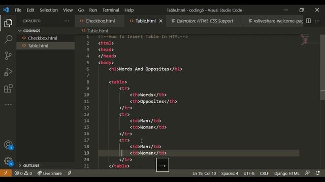 Creating Table In HTML | Creating Table In HTML Using VSCode смотреть онлайн