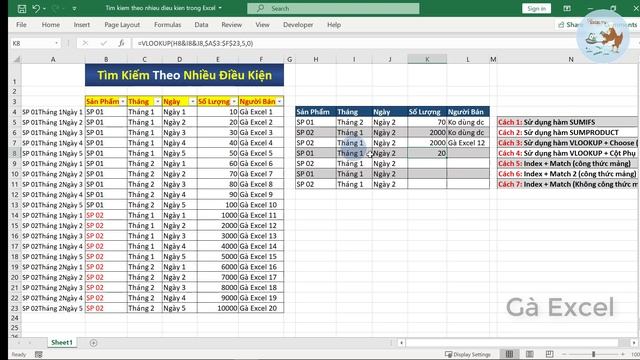 7 Cách Tìm kiếm theo nhiều điều kiện trong Excel смотреть онлайн