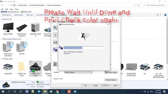 How To Head Cleaning Epson L210 | Head Cleaning | Power Ink Flushing Epson L Series. смотреть онлайн