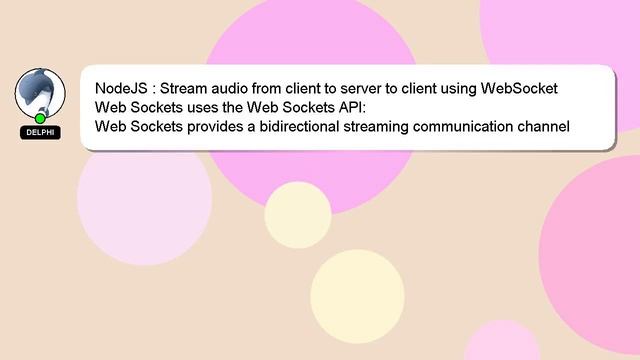 NodeJS : Stream audio from client to server to client using WebSocket смотреть онлайн