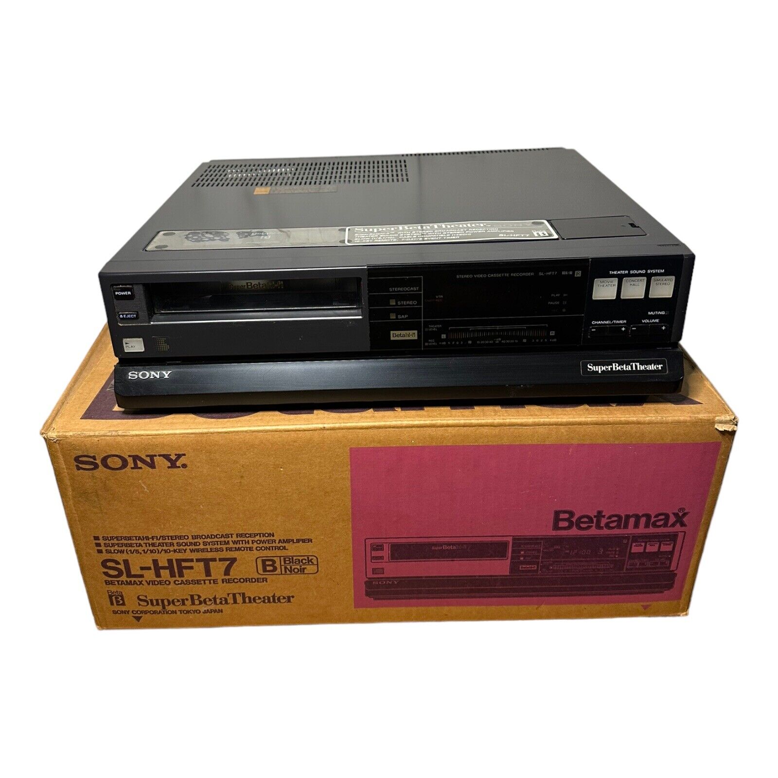 Видеомагнитофон Sony SL-HFT7 Super Beta Hi-Fi Betamax с оригинальной коробкой-Япония-1986-год