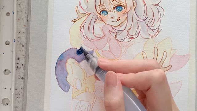 Genshin Impact | PAIMON Emergency Food | Watercolour Speedpaint ✨ смотреть онлайн