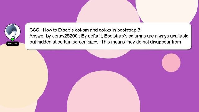 CSS : How to Disable col-sm and col-xs in bootstrap 3. смотреть онлайн
