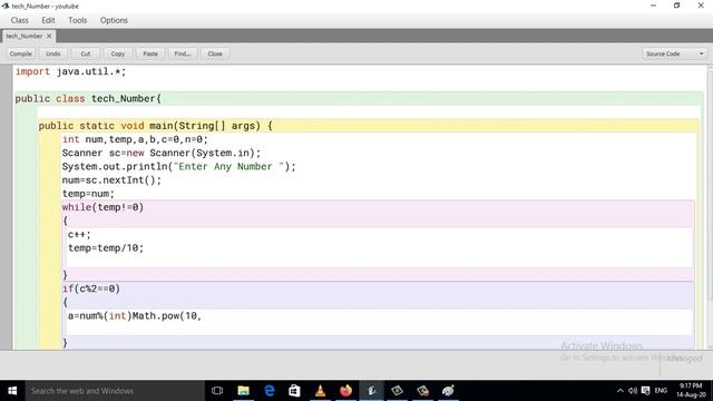 Java Program To Check Number Is Tech Number or Not (Hindi) смотреть онлайн