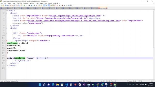 Python dict in HTML | pyScript.js смотреть онлайн