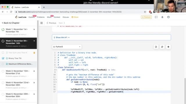 1026. Maximum Difference Between Node and Ancestor - Day 9/30 Leetcode November Challenge смотреть онлайн