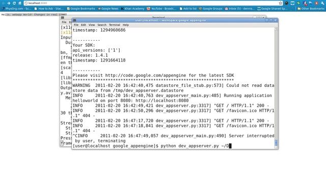 google app engine startup and Khan Academy with lots of errors смотреть онлайн