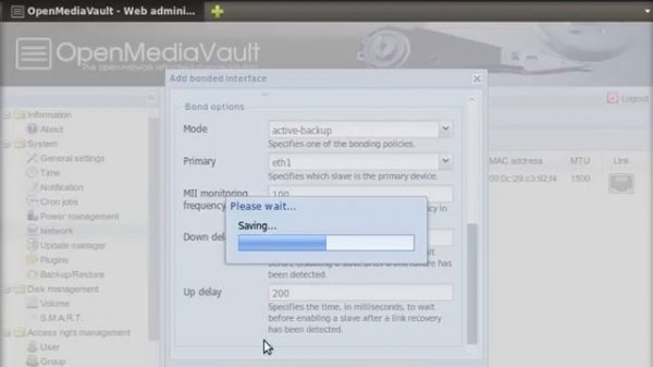 OpenMediaVault - Network interface bonding