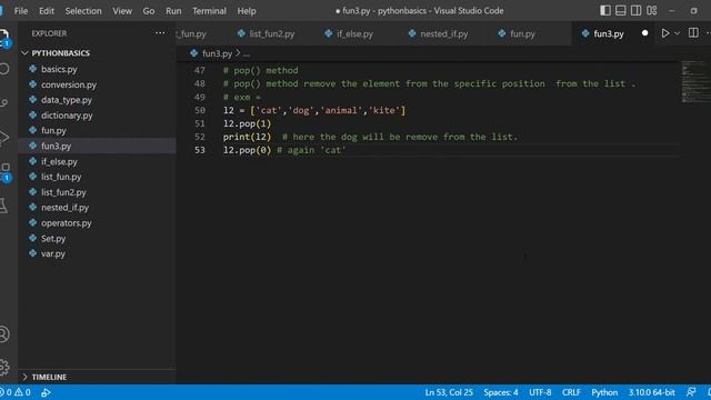 pop and remove function in python | python for beginners смотреть онлайн
