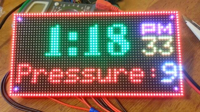 64x32 RGB Led Matrix Display Clock Arduino Mega2560 with BMP180 - Temperature, Pressure scrolling смотреть онлайн