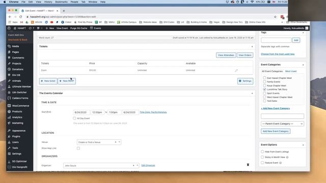 How to add an event with Events on Wordpress смотреть онлайн