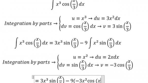 Calculus Help: Integral of ∫ x^3 cos(x/3)dx - Integration by parts - Techniques