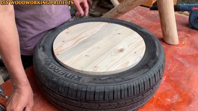 DIY Woodworking // How To Make A Unique And Sturdy Chair From Old Wood And Tires смотреть онлайн