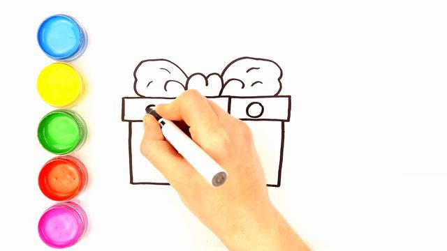 drawing and coloring a present for kids - very easy #21892 смотреть онлайн