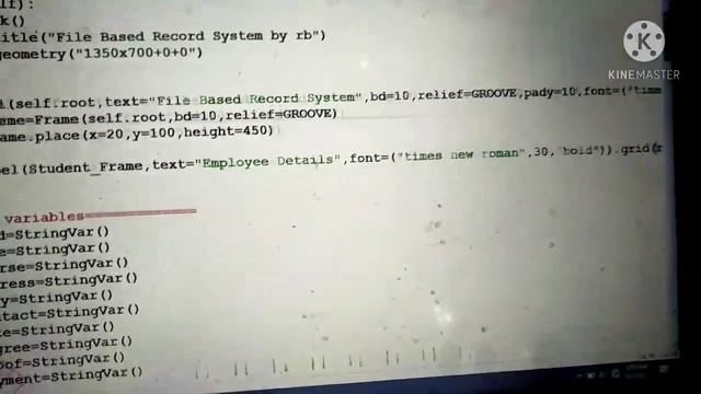 Employee datarecord system with source code or file record system using python tkinter in Hindi смотреть онлайн