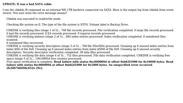 Chkdsk An Unspecified Error Occurred 6c6f6766696c652e 29c