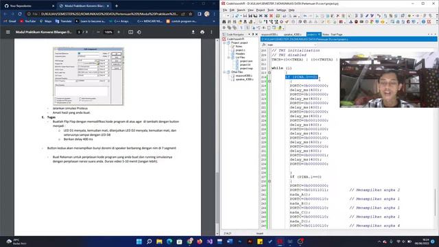KONVERSI BILANGAN DENGAN LED ARRAY ATMEGA 32 DENGAN SIMULASI PROTEUS