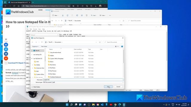 How to save Notepad file in HTML and PDF format in Windows смотреть онлайн