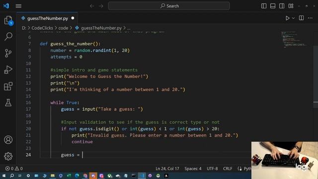 ASMR Programming in Python: Keyboard Sounds & Guess the Number Game Tutorial смотреть онлайн