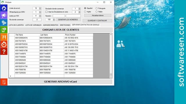 Clicksen - convertir contactos de google a vCard, pasar Excel a vCard, Marketing por WhatsApp смотреть онлайн