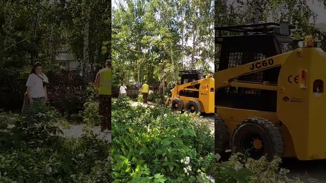 Щучинск.Горкомхоз очищает город. смотреть онлайн