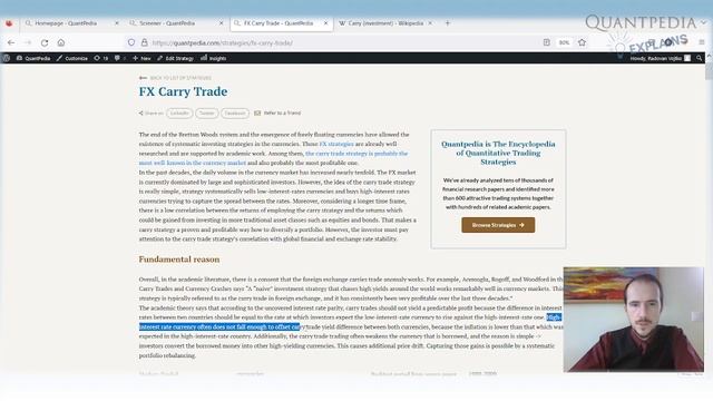 FX Carry Trading Strategy - Quantpedia Explains (Trading Strategies) смотреть онлайн