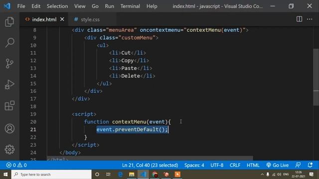 Modify Contextmenu In Javascript || Javacript || Javascript Tutorial || Custom Contextmenu || Es6 смотреть онлайн