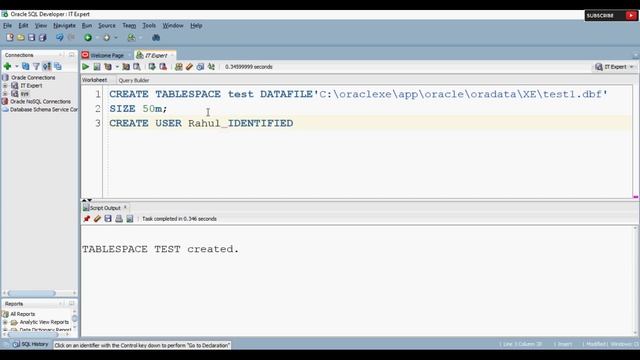 31. Tablespace, Users and Role in Oracle PL/SQL смотреть онлайн