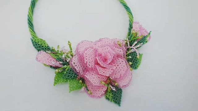 Beaded Necklace ROSES/ Necklace / Handmade Jewelry By NATALI AMAPOLA
