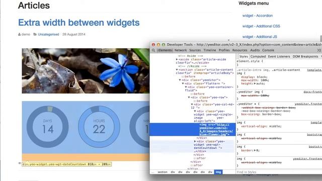YEEditor - Setting extra width between widgets смотреть онлайн