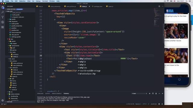 23 Finishing the news cards || Build React Native complete app смотреть онлайн