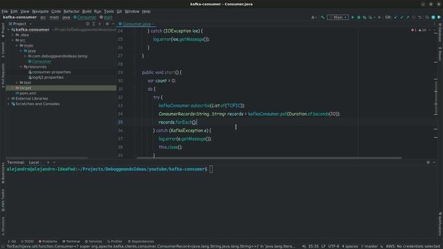 Procesando mensajes con nuestro consumidor de kafka 7/8 смотреть онлайн