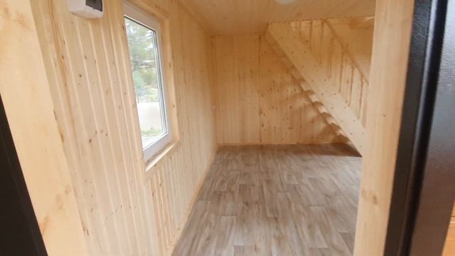 Каркасный дачный дом 4х6м в два этажа от компании Лесное раздолье Омск. смотреть онлайн