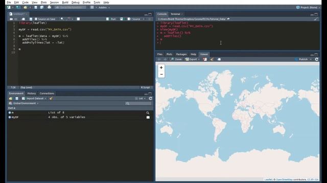 Leaflet Mapping in RStudio - Adding Polylines смотреть онлайн