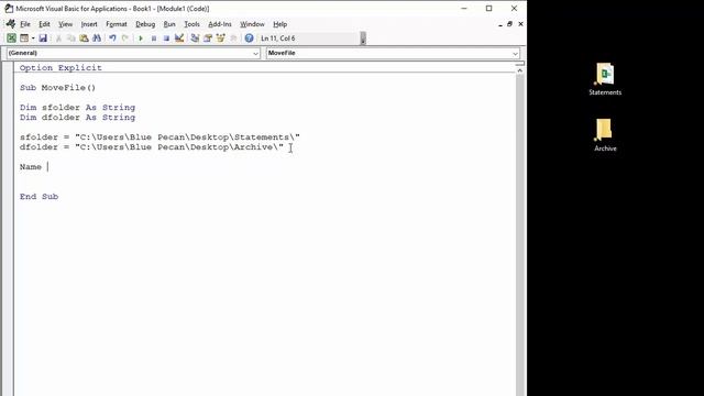 Excel VBA: Move Workbook to Another Folder смотреть онлайн