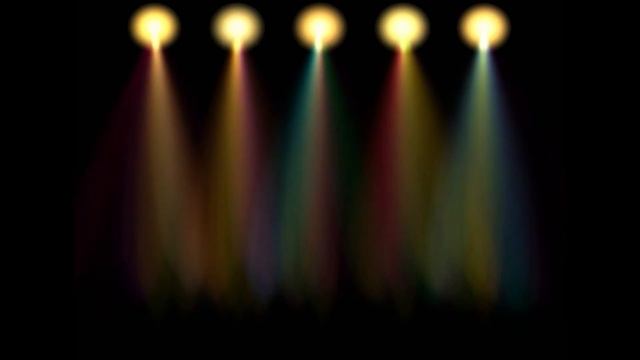 Background Black, Top Colored Rays, Disco. Футаж Фон черный, с верху лучи света цветные