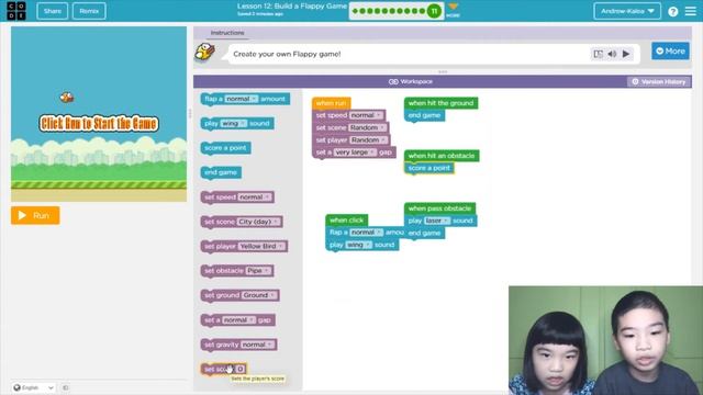 How to Code FLAPPY BIRD in Code.org: Build a Flappy Game in Course C Lesson 12: Puzzle 10-11 смотреть онлайн
