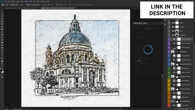 How to Create Pencil drawing ? Photoshop ? Brushes ? CS6, CC+ ? Effect ? Tutorial... смотреть онлайн