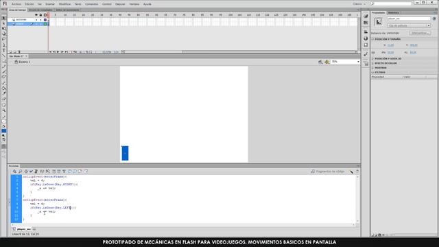 Prototipado de Mecánicas para Videojuegos en Adobe Flash - Movimientos Básicos смотреть онлайн