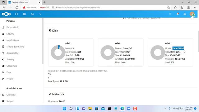 Как добавить несколько жестких дисков в NextCloud смотреть онлайн