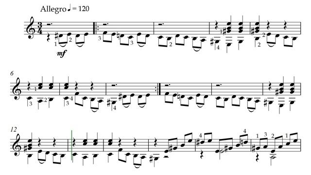 Неизвестный автор. Фандангильо. Видео партитуры