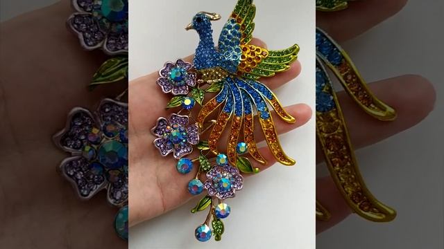 MONASHOP - Брошь крупная Жар Птица с разноцветными кристаллами (Артикул BR131438214) смотреть онлайн