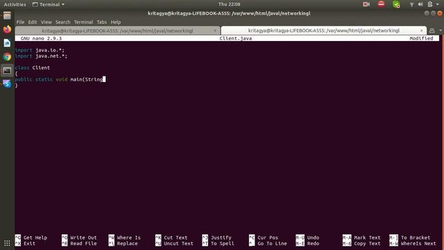 JAVA networking client-server application example смотреть онлайн