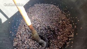 Каменный ковёр Art Gravel на бетонном крыльце. Укладка на ступени