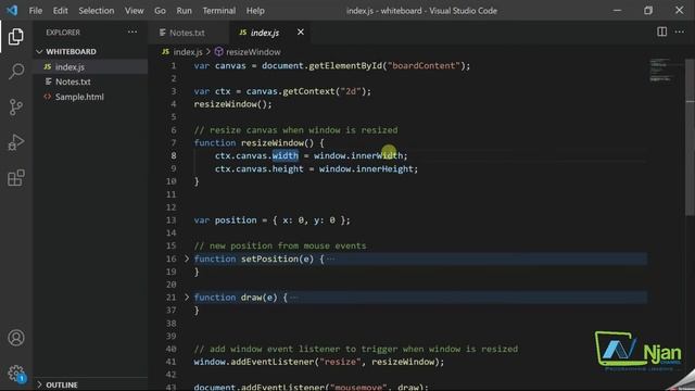 Whiteboard | Web app | HTML | Javascript | Canvas | How To | NJan channel | Tamil Tutorial - 3 смотреть онлайн