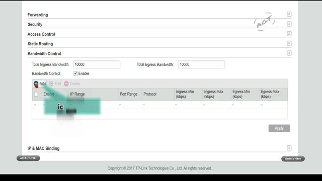 TP-Link PharOS CPE AP Router Bandwidth Control Set Speed Limit For Any Users